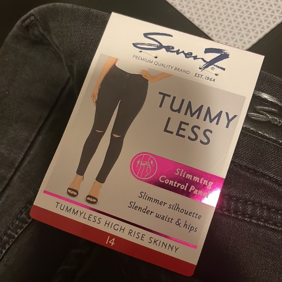 Seven7 Tummy Less sz 14 High Rise Skinny Jeans MY17975BF NWT Black - Picture 6 of 8